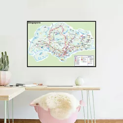 Buy Singapore City Street Map Art Prints Poster Picture Backdrop Home Decor Painting • 6.38£
