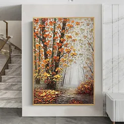 Buy Mintura Handmade Trees Landscape Oil Painting On Canvas Home Decoration Wall Art • 133.22£