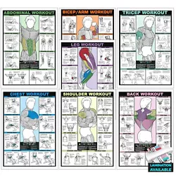 Buy Gym Workout Poster All Body Abs Chest Bicep Back Triceps Leg Exercise • 0.99£