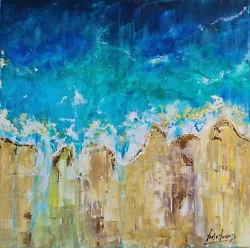 Buy Original Mario Mendoza Oil Painting Canvas 'Eye In Sky' Art Sea Ocean Abstract • 525£