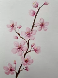 Buy Cherry Blossoms 77 Original Hand Painted | Watercolour Painting | Botanical | A5 • 35£