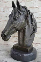 Buy Handcrafted Gorgeous Bust Horse Head Bronze Sculpture Figurine Figure Deco • 166.47£