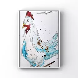 Buy Original Bird Art Bird Painting Rooster Hen Painting Watercolor Art Bird Sketch • 20.72£