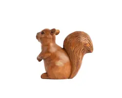 Buy Wooden Squirrel Statue Hand Carved Sculpture Wood Carving • 99.73£
