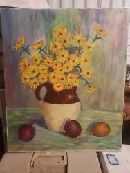 Buy Vtg Impressionist Oil Painting Yellow Daisy's Jug Still Life Mollye Callhaw  • 119.90£