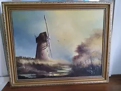 Buy Original Framed & Signed Oil Painting By James M Gilbert, Windmill, 17 'x 23 ' • 44.99£