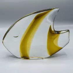 Buy Salviati Luciano Gaspari Murano Yellow Fish Sculpture Glass Mid Century Modern • 757.79£