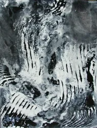 Buy Modernist ABSTRACT PAINTING Expressionist MODERN ART B & W DEEP DIVE FOLTZ  • 39.69£
