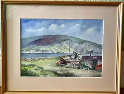 Buy Vintage Watercolour Painting Potlagh Quay Achill Island Framed 19 Inch X 15 Inch • 40£