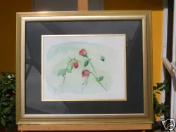 Buy Red Rose, Flower, Watercolor Painting, Limited Edition Print, Framed, Art, 23x19 • 74.33£