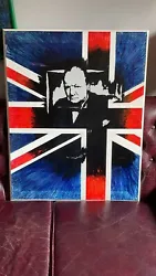 Buy SIR WINSTON CHURCHILL SIGNED ORIGINAL 810mm X 650mm X 18mPAINTED IN ACRYLICS • 63£