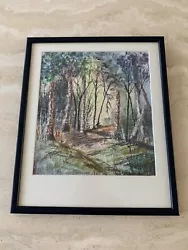 Buy Vintage Framed Forest Landscape Scene Ink And Waterccolour Painting Picture  • 30.99£