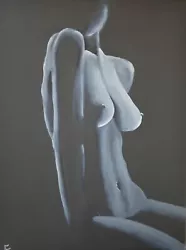 Buy Painting Nude Original Female Nude Body Chest Black And White Art Girl 30 х 24  • 798.50£