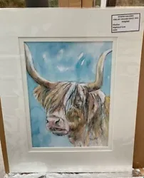 Buy Thuline Original Signed Matted Painting Of A  Highland Cow • 175£