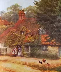 Buy FISH SHOP IN HASLEMERE. SMALL PRINT OF A 1900s PAINTING BY H ALLINGHAM. • 2.29£