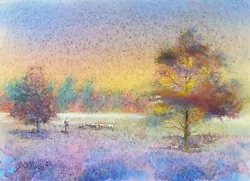Buy Shepherd At Sunset Original Signed Art 28cm X 20cm Watercolour Painting • 30£