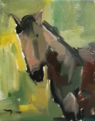 Buy JOSE TRUJILLO - Original OIL PAINTING MODERN Collectible Horse Expressionist ART • 354.37£