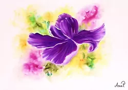 Buy Iris Painting| Original Oil Painting| Flower Painting| Modern Floral Painting, • 150£