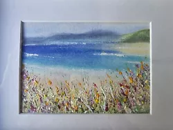 Buy Original Acrylic/Pastel Painting  Floral Coastal Landscape  Gift Framed  • 30£
