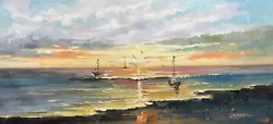 Buy Beach,Ocean,Original Oil Painting By Jason,   90 X 40 Cm • 52.68£