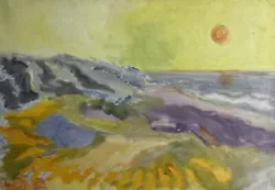 Buy Vintage Oil Painting MODERNIST FAUVIST Seascape Margaret Harmsworth 1928-2007 • 49.95£