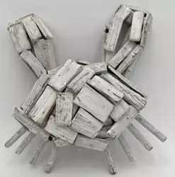 Buy Handmade White Washed Driftwood 12  Crab Sculpture Wall Hanger Cottage Beach Sea • 50.48£