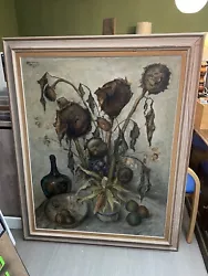 Buy Dead Sunflowers Still Life Original Large Oil Canvas 1955 By Jan Petrus Ponstijn • 30,000£