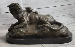 Buy Mother Lion And Cubs Bronze Sculpture - African Wildlife Statue Figurine Decor • 258.39£