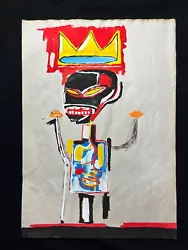 Buy Jean Michel Basquiat Painting On Paper (Handmade) Signed And Stamped Mixed Medi • 116.22£