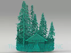 Buy 3D Model STL File For CNC Router Laser & 3D Printer Cabin In The Woods • 2.47£