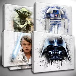 Buy Choose Your Star Wars Characters - Paint Splatter CANVAS Wall Art Picture Prints • 15.99£