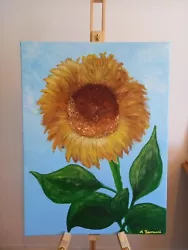 Buy Acrylic Painting On Canvas Sunflower Signed • 95£