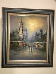 Buy VTG. Oil Painting Canvas Paris Street Scene French Impressionist Signed • 751.27£