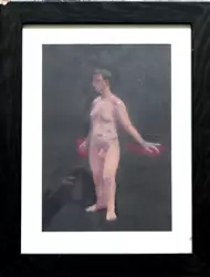 Buy 20th C Pastels Painting. Standing Nude Male • 46£