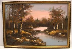 Buy G. WHITMAN Woodland River At Dusk SIGNED ORIGINAL Large Oil Painting FRAMED W55 • 9.99£