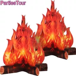 Buy 3D Cardboard Campfire Decorative Paper Flames Fireplace Crafts Party Supplies • 7.81£