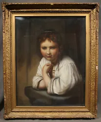 Buy Dutch Antique Portrait Of A Young Girl Leaning Window Manner Of Rembrandt • 13,387.41£