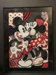 Buy Vintage Mickey & Minnie Diamond Dot Art Framed Wall Hanging • 24.39£