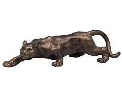 Buy Animal Sculpture - Big Cat Statue - Leopard Lion Jaguar - Bronze Look Iron • 173.25£