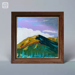 Buy Bob Ross Style Oil Mountains Painting Large Art Tree Landscape Acrylics Art • 354.37£