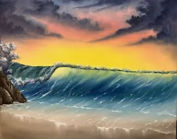 Buy Seascape Oil Painting Original Art Bob Ross Style “Sunrise Seascape”16x20in Ooak • 189.45£