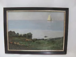 Buy ALBERT BIERSTADT Antique SAILBOAT Beach Coastal Nautical Framed Oil Painting • 12,645.77£