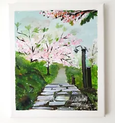 Buy Spring Cherry Blossom Painting On Canvas Home Decor Beautiful Gift • 55£