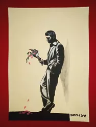 Buy Banksy Painting On Paper  Handmade  Signed And Stamped Mixed Media • 86.33£
