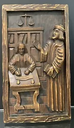Buy Carved Wood Relief Plaque Shakespeare Possibly? Art Wooden Carving Hanging Decor • 24.99£