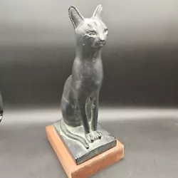 Buy Vintage MCM 1965 Austin Productions Egyptian Bastet Black Cat 12  Art Statue • 74.41£