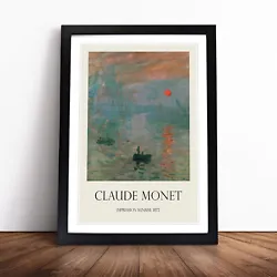 Buy Monet Impression, Sunrise By Claude Monet Wall Art Print Framed Canvas Picture • 14.95£