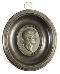 Buy = 18th C Framed Wedgwood Black Basalt Medallion Cameo Man Portrait Neoclassical • 437.49£