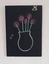 Buy Roses , Bee And Hearts Panel Board Painting. Naive Folk Art. • 40£