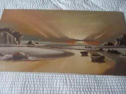 Buy Original Oil Painting   Jason  Les Spence 1934-2023 Sunset At Beach • 74.99£